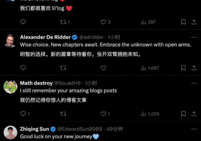 OpenAI华人VP翁荔离职:北大校友,掌管安全,最近B站分享被热议