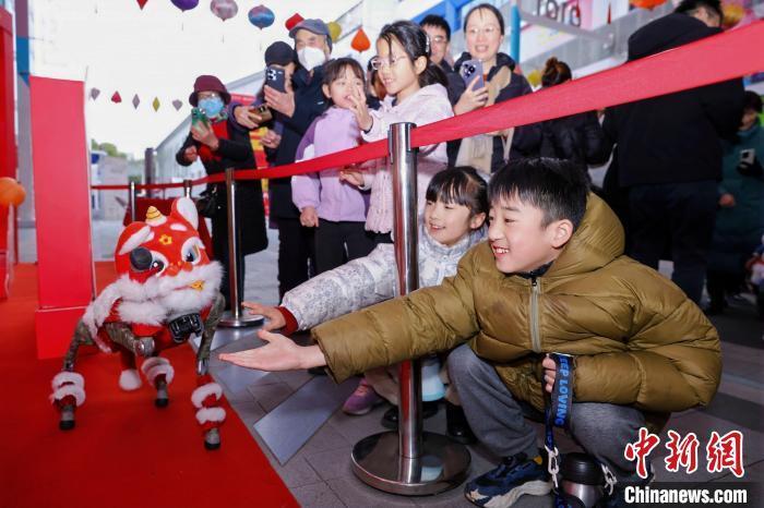 （新春走基层）浙江杭州：机器人与机器狗“大闹”元宵