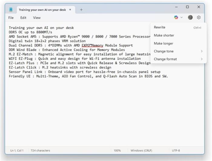Windows 11记事本史诗级变化：首次集成Copilot AI